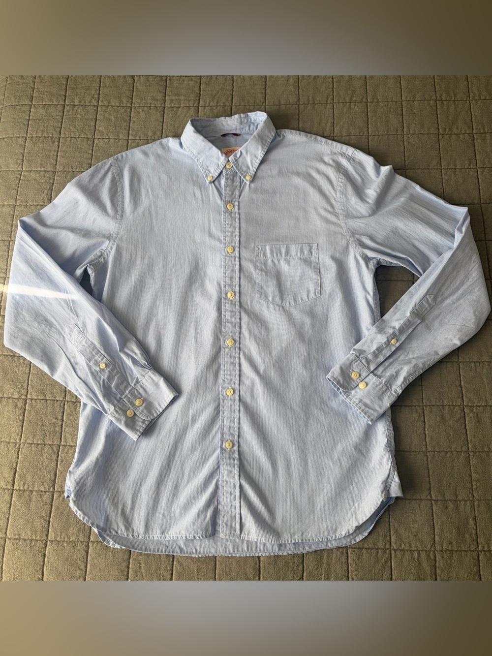 Brooks Brothers Striped Button Down Sport Shirt Size L Blue White Stripes
